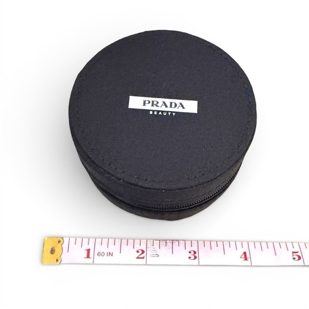 Prada Black Round Zip Cosmetic Case